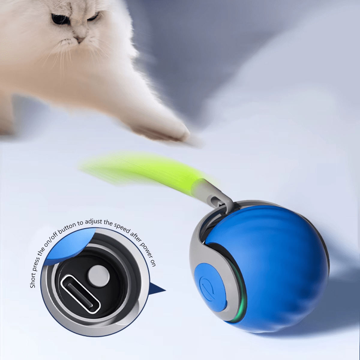 Pelota Interactiva Automática para Gatos Recargable | Juguete Inteligente con Movimiento Aleatorio