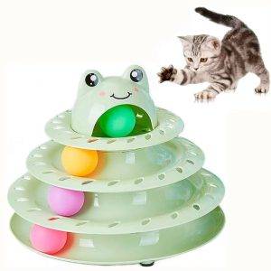 Torre Interactiva para Gatos con Bolitas | Juguete de Estimulación y Diversión - Verde