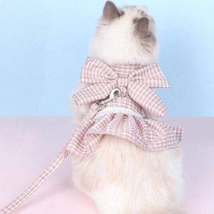Pechera con Correa para Gatos y Perros Pequeños Tipo Vestido | Arnés Cómodo y Seguro