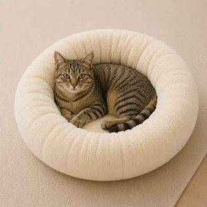 Cama Tipo Dona para Perros y Gatos 40 cm | Suave y Cómoda para Descansar