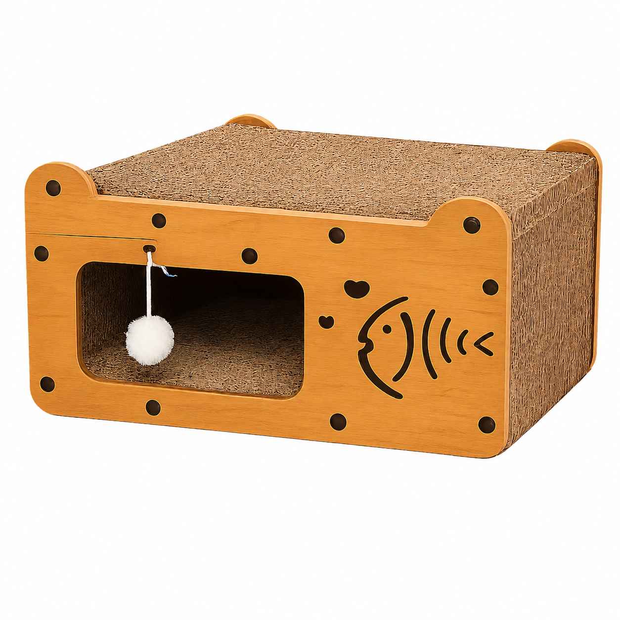Casa Rascador para Gatos de Cartón Corrugado | Descanso y Diversión - Imagen 2