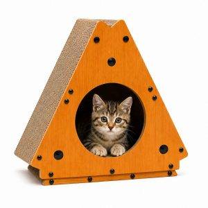 Rascador Triangular para Gatos de Cartón Corrugado | Rascador para Afilar Uñas
